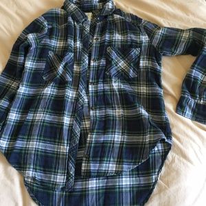 Slouchy high low flannel